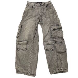 Love for Humanity Jeans Womens 27 Gray Cargo Acid Washed Y2K Grunge Retro Denim